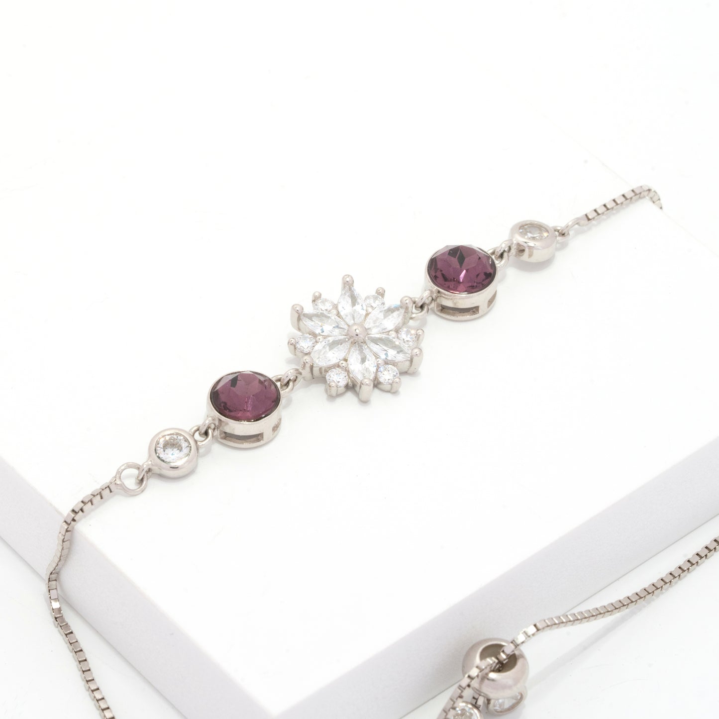 Violet Flower Pearl Bracelet