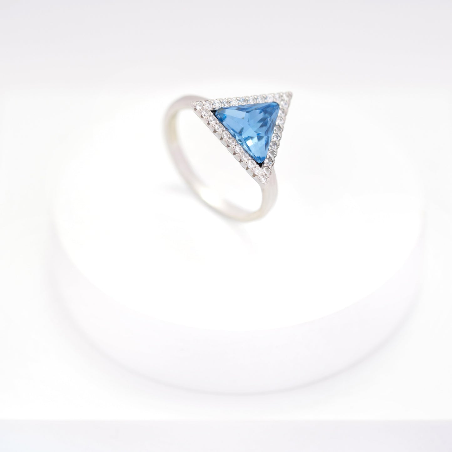 sterling silver ring with triangle cut stone – elegant gemstone jewelry for women