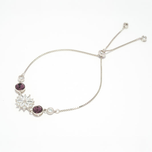 Violet Flower Pearl Bracelet